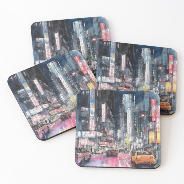 Item preview, Watercolour urban sketch of busy Tokyo intersection designed and sold by ailia-hikaru.