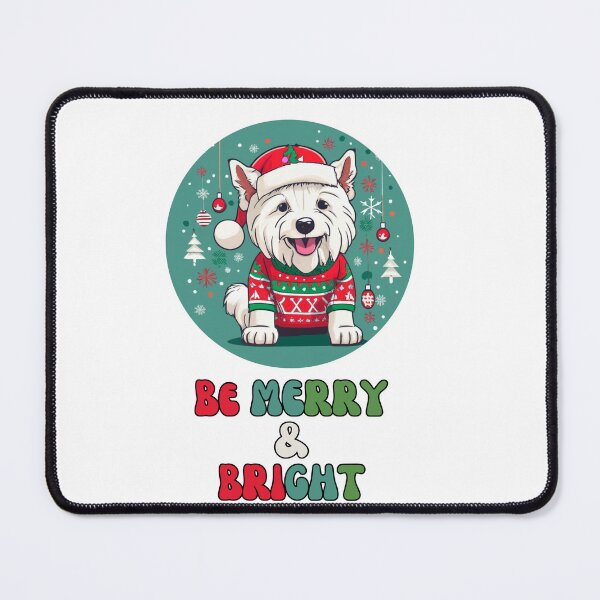 Item preview, Be Merry & Bright - cute Westie in Ugly Christmas sweater designed and sold by LBKdesigns.