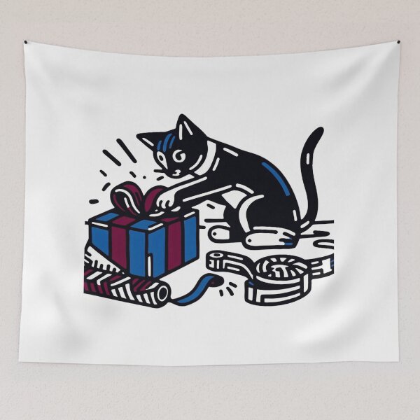 Item preview, Cat Christmas Gift Cat Cult Cat opening box designed and sold by sharon1210.