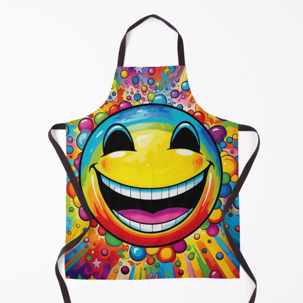 Item preview, Comic smily yellow colorful black laughing round face designed and sold by G-M-Designs.