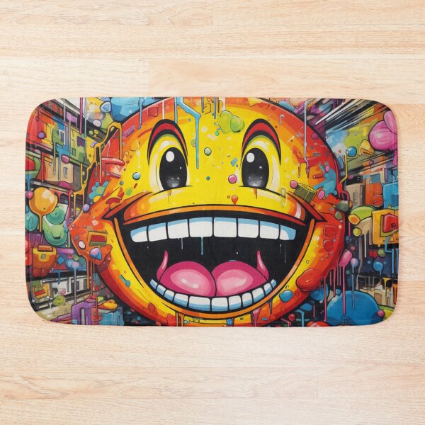 Item preview, Comic Street Art Smily yellow colorful black laughing round face designed and sold by G-M-Designs.