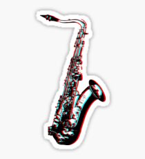 Saxophone Anaglyph Sticker