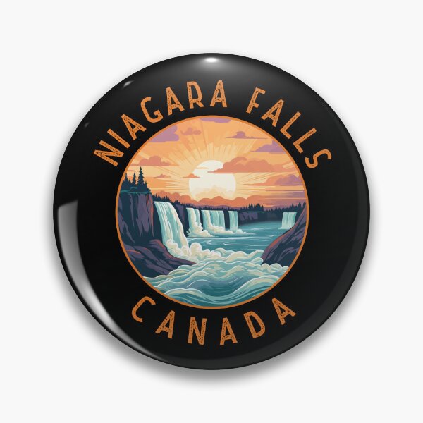 Artikelvorschau, Niagara Falls Kanada Retro Distressed Circle entworfen und verkauft von KrisSidDesigns.