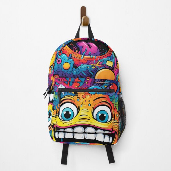 Item preview, Comic street art yellow colorful black laughing round face designed and sold by G-M-Designs.