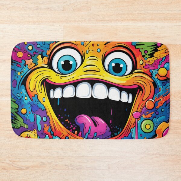 Item preview, Comic street art yellow colorful black laughing round face designed and sold by G-M-Designs.