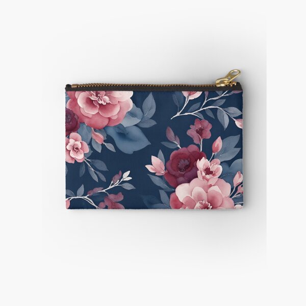 Item preview, Wonderful Maroon Floral Pattern Navy Background designed and sold by tonorpuri.
