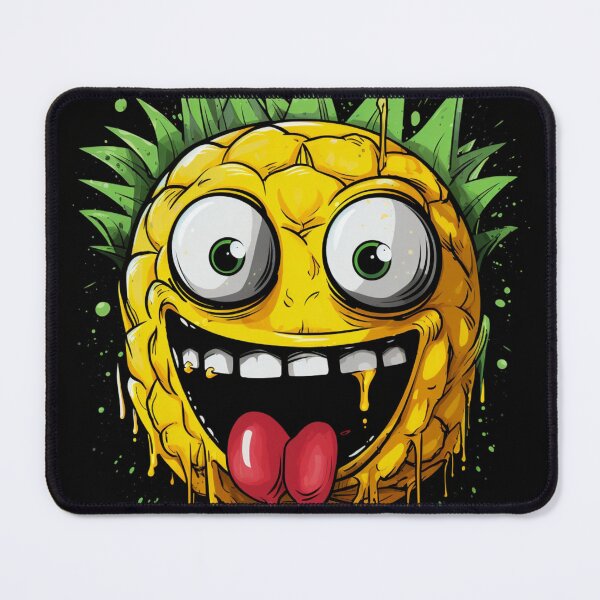 Item preview, Comic street art yellow colorful black laughing pineapple face fruit designed and sold by G-M-Designs.
