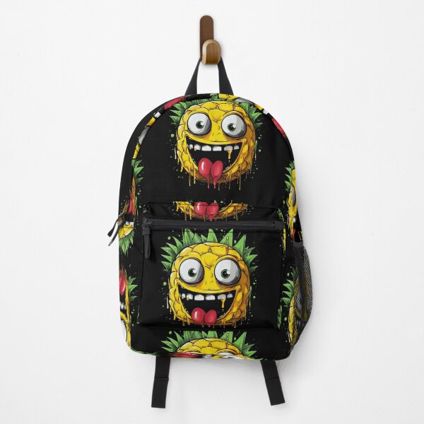 Item preview, Comic street art yellow colorful black laughing pineapple face fruit designed and sold by G-M-Designs.
