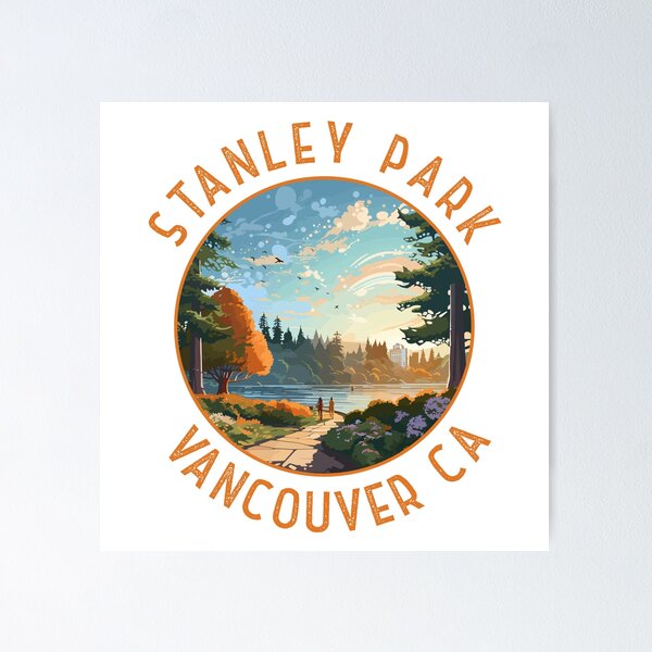 Item preview, Stanley Park Vancouver Canada Retro Distressed Circle designed and sold by KrisSidDesigns.