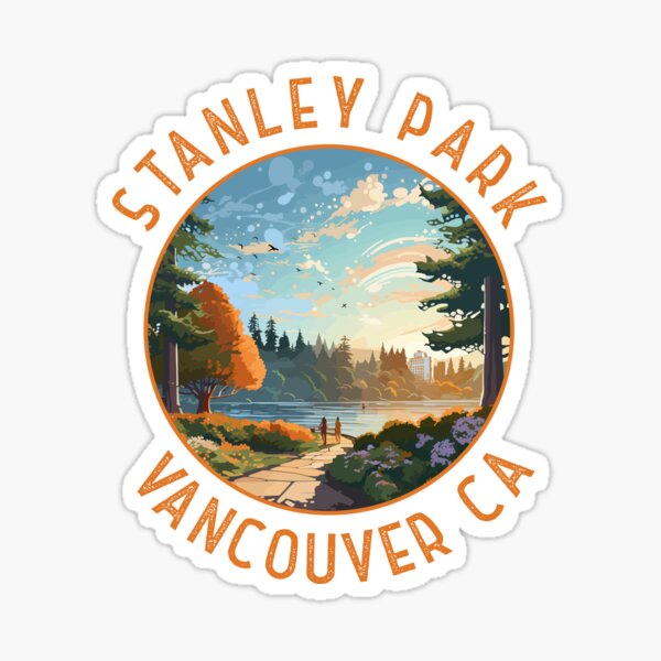 Item preview, Stanley Park Vancouver Canada Retro Distressed Circle designed and sold by KrisSidDesigns.