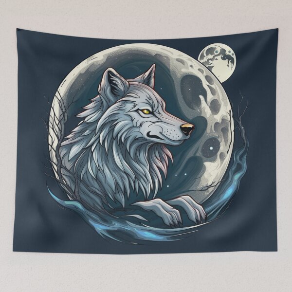 Item preview, Lunar Howl: Captivating Wolf Moon designed and sold by NightshadeWolfs.