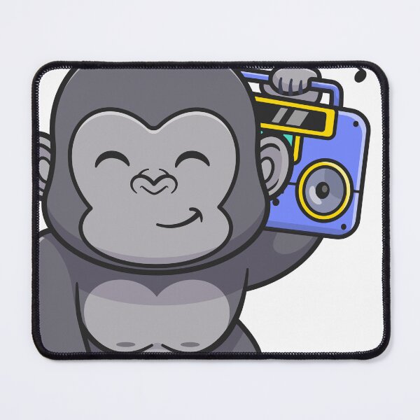Item preview, Gorilla listening music with boombox designed and sold by sasa-creations.