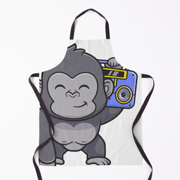 Item preview, Gorilla listening music with boombox designed and sold by sasa-creations.