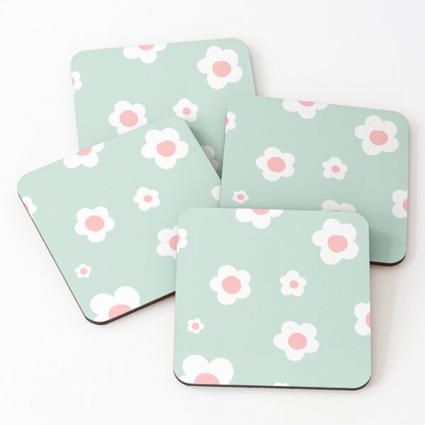 Item preview, Mini pink Flower on green background. designed and sold by Bunnylovely.