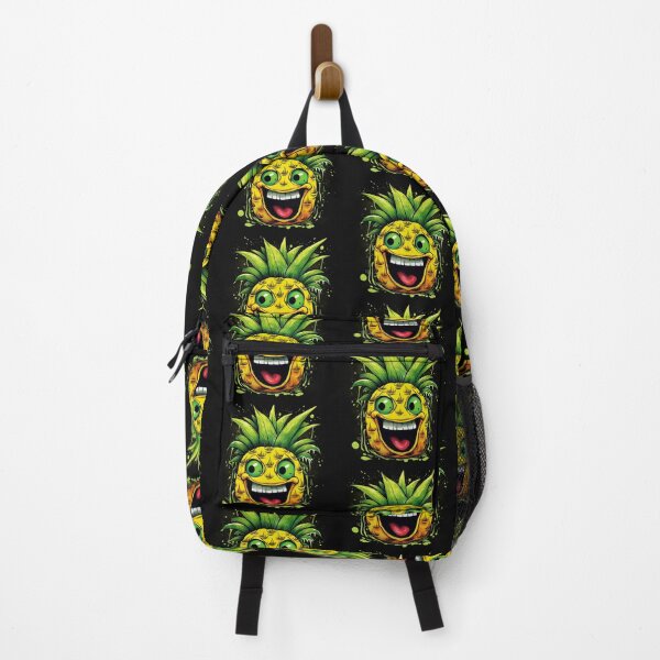 Item preview, Comic street art yellow colorful black laughing pineapple face fruit designed and sold by G-M-Designs.
