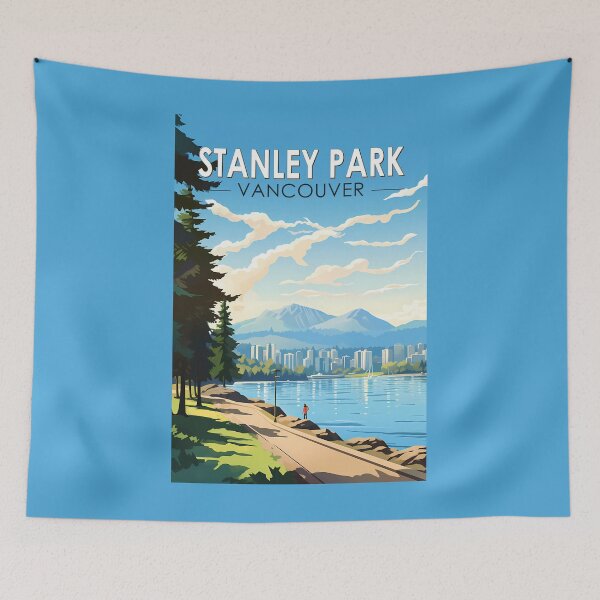 Item preview, Stanley Park Vancouver Canada Travel Art Vintage designed and sold by KrisSidDesigns.