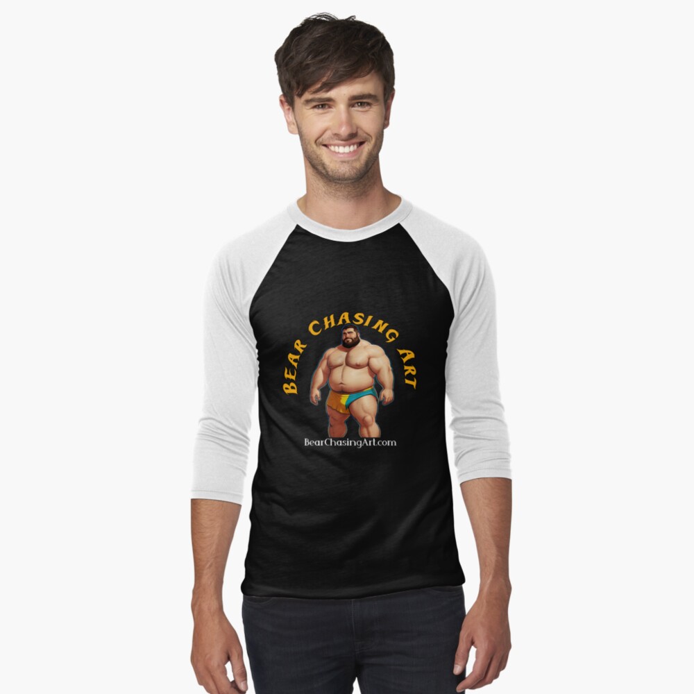 Item preview, Baseball ¾ Sleeve T-Shirt designed and sold by bearchasingart.