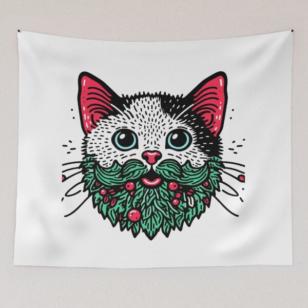Item preview, Cat Christmas Cat with Beard Santa Claus Cat designed and sold by sharon1210.