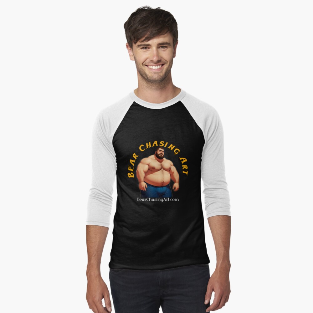 Item preview, Baseball ¾ Sleeve T-Shirt designed and sold by bearchasingart.