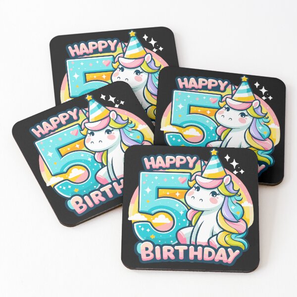 Item preview, Magical Unicorn Happy 5th Birthday Party Design designed and sold by Jurady.