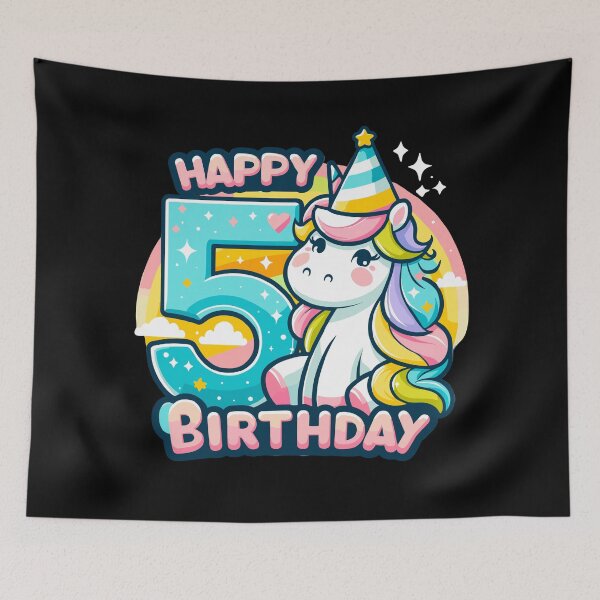 Item preview, Magical Unicorn Happy 5th Birthday Party Design designed and sold by Jurady.