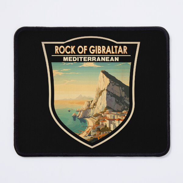 Item preview, Rock of Gibraltar Travel Art Badge designed and sold by KrisSidDesigns.