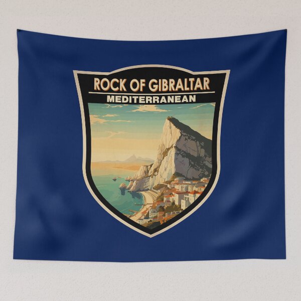 Item preview, Rock of Gibraltar Travel Art Badge designed and sold by KrisSidDesigns.