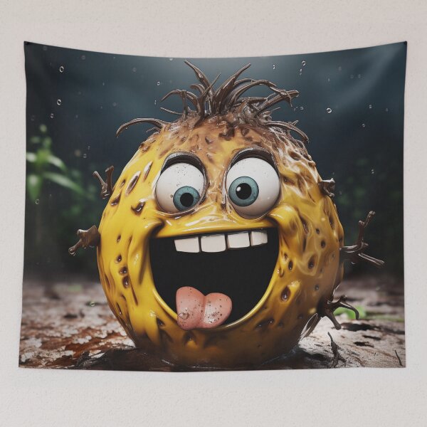 Item preview, Comic street art yellow colorful black laughing squinting beet fruit designed and sold by G-M-Designs.