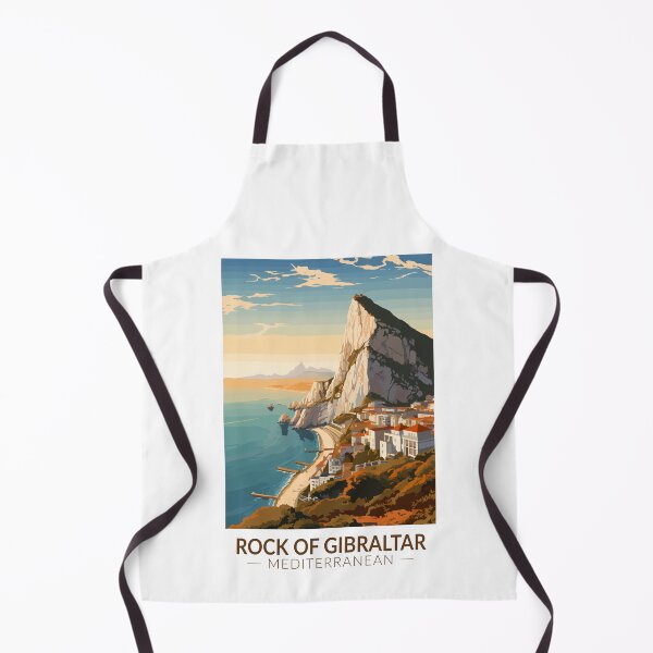 Item preview, Rock of Gibraltar Travel Art Vintage designed and sold by KrisSidDesigns.