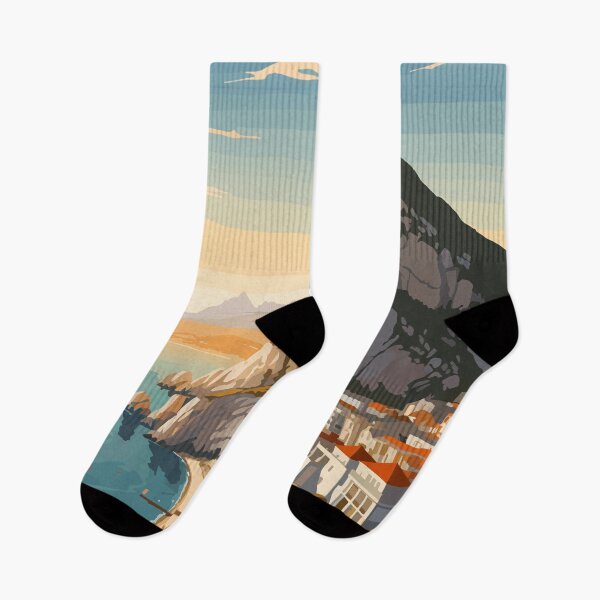 Item preview, Rock of Gibraltar Travel Art Vintage designed and sold by KrisSidDesigns.