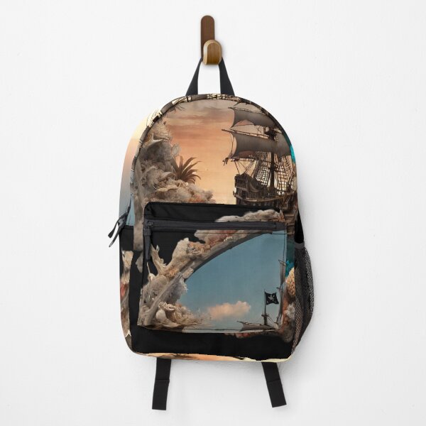 Item preview, Ship at Sea Surrounded by Corals at Sunset designed and sold by Aquillashop.