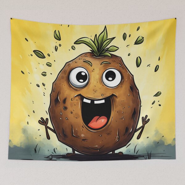 Item preview, Comic street art yellow colorful black laughing squinting beet fruit designed and sold by G-M-Designs.