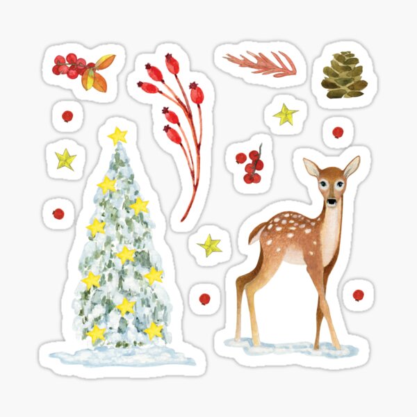 Artikel-Vorschau von Winterwald-Aufkleberpaket, designt und verkauft von Lunas-design.