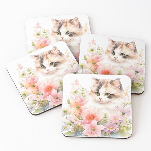 Item preview, Cute Fluffy Cat Nestled Among Blooms designed and sold by LittleLuvies.