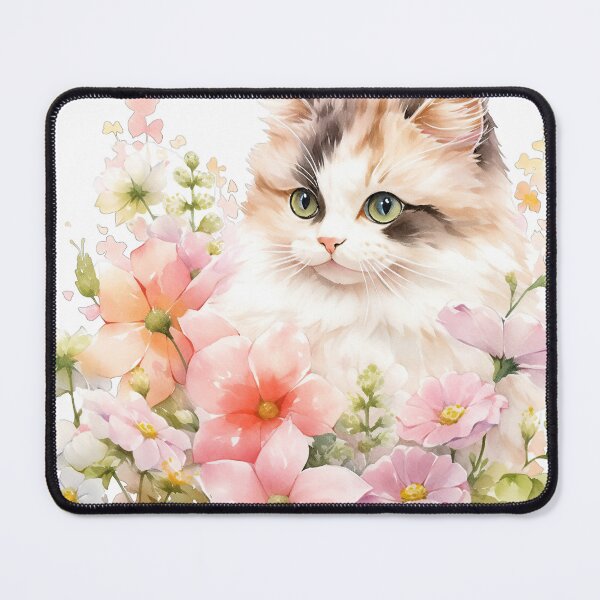 Item preview, Cute Fluffy Cat Nestled Among Blooms designed and sold by LittleLuvies.