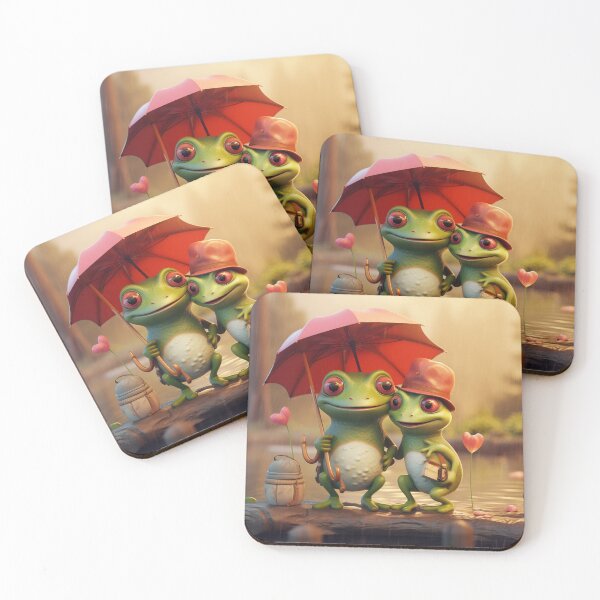 Item preview, Funny, in-love frog couple by the pond designed and sold by tw0nkey.