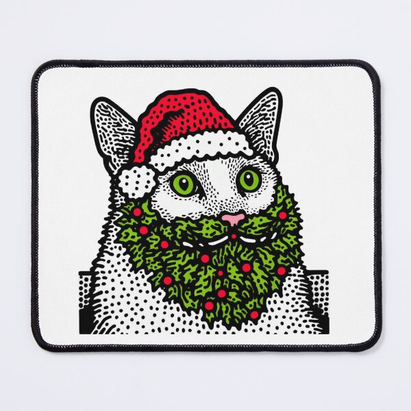Item preview, Cat Christmas Cat with Beard Santa Claus Cat designed and sold by sharon1210.