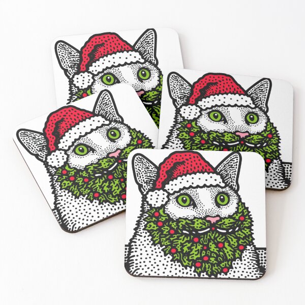 Item preview, Cat Christmas Cat with Beard Santa Claus Cat designed and sold by sharon1210.