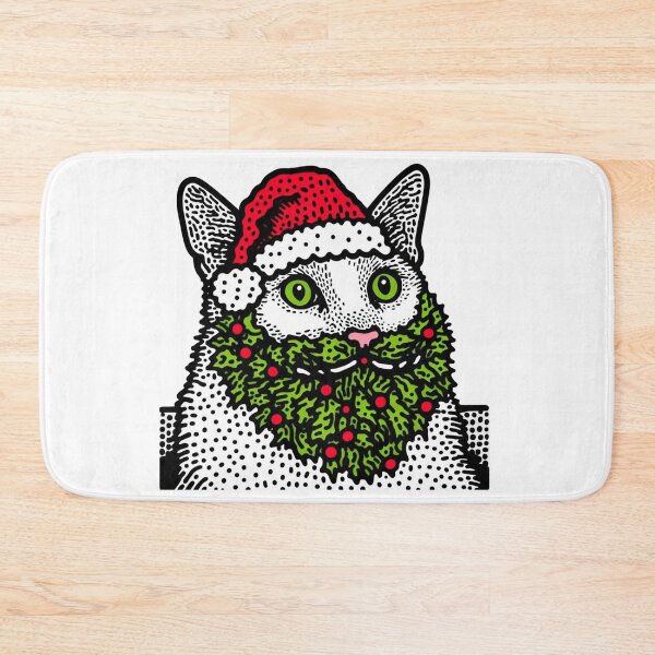 Item preview, Cat Christmas Cat with Beard Santa Claus Cat designed and sold by sharon1210.