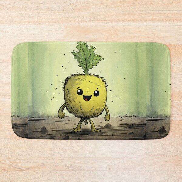 Item preview, Comic street art yellow colorful black laughing turnip fruit designed and sold by G-M-Designs.