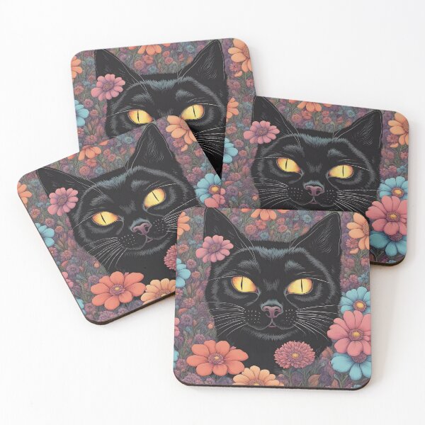 Item preview, Weird retro Black Cat  designed and sold by Catophile.