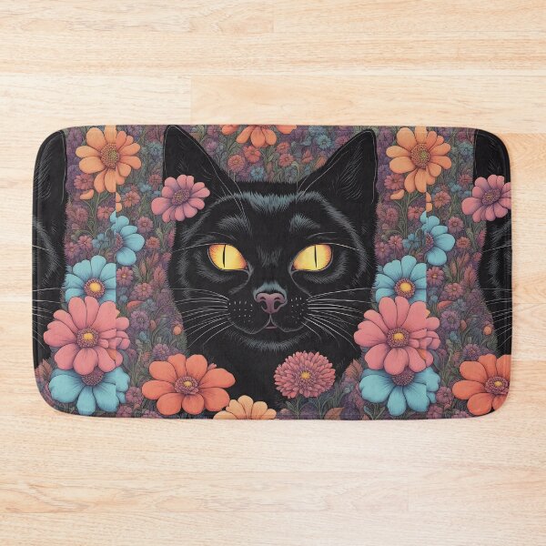 Item preview, Weird retro Black Cat  designed and sold by Catophile.