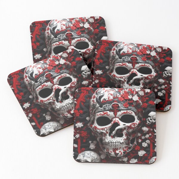 Item preview, Create cool Asian Design red white black with bones and The skull designed and sold by MattCollinsShop.