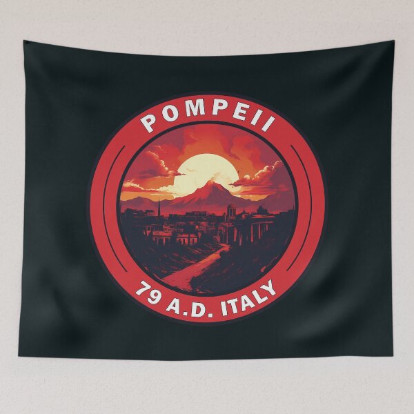Item preview, Pompeii Italy Travel Art Badge designed and sold by KrisSidDesigns.