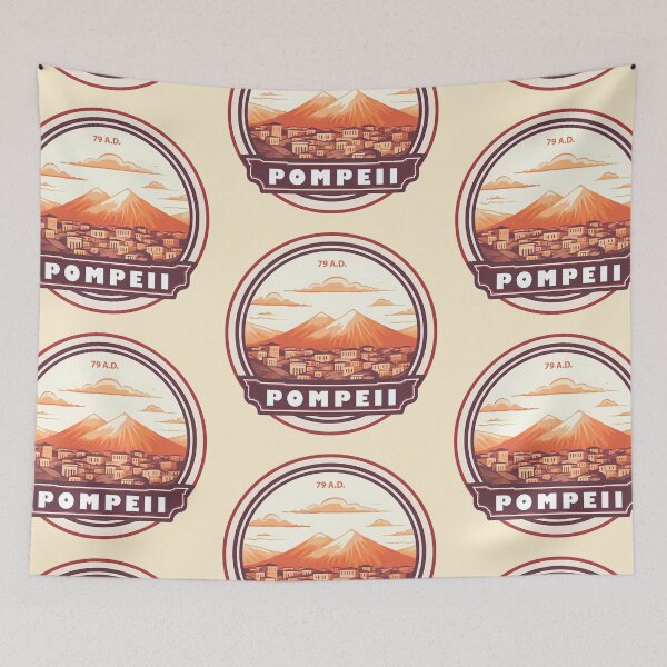 Item preview, Pompeii Ruins Italy Travel Art Badge designed and sold by KrisSidDesigns.