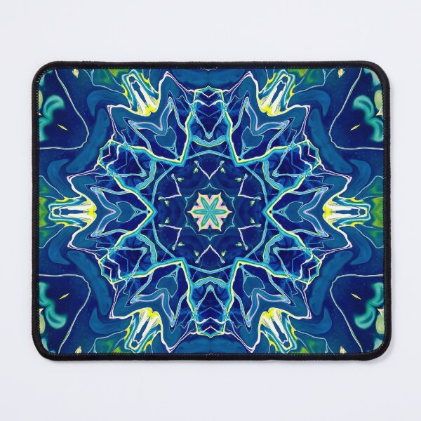 Item preview, Emerald Lagoon - Abstract Blue Green Mandala designed and sold by liminallayers.