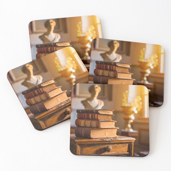 Item preview, Old books on a dresser with bust in the background designed and sold by polemon.