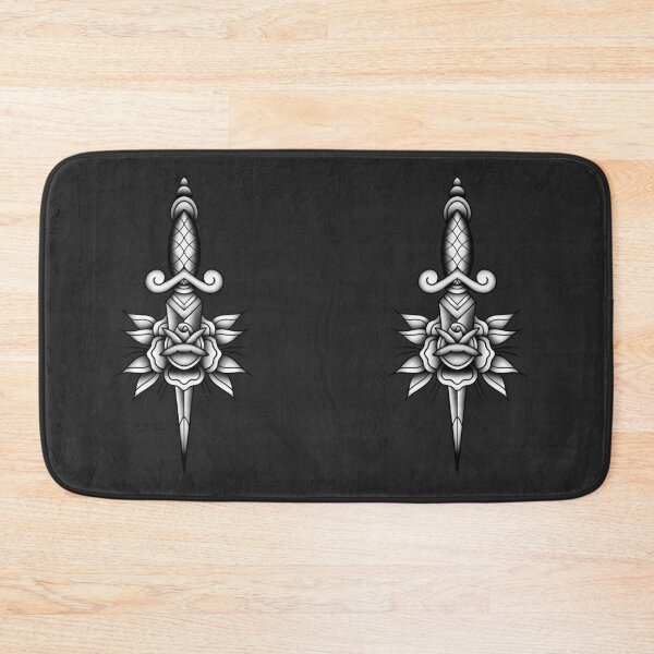 Item preview, ROSE DAGGER TATTOO FLASH - B&W designed and sold by hugoncalves.