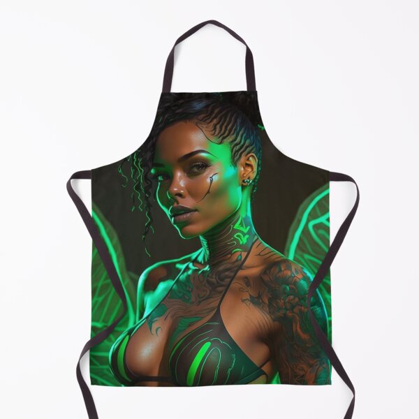Item preview, Neon Green Black Woman, Tattoos designed and sold by asaroberson.