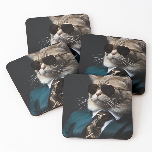 Item preview, A businessman cat in a strict brace and glasses. designed and sold by Julia-Litvishka.